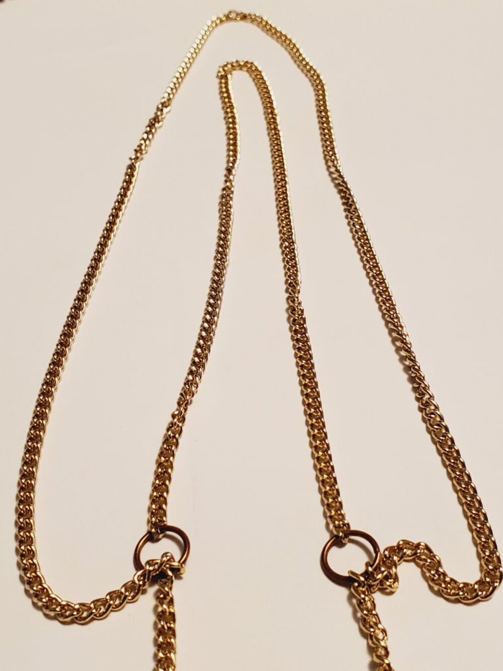 1 Gold double chain necklaces, item # A-2352, . wt. 10 grams. - Picture 5 of 7